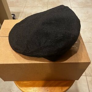 Men's Dark Grey News Boy Hat. One size fits all.